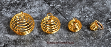 Goldfarbener Spiralanhänger Halsketten-Käfig-Anhänger